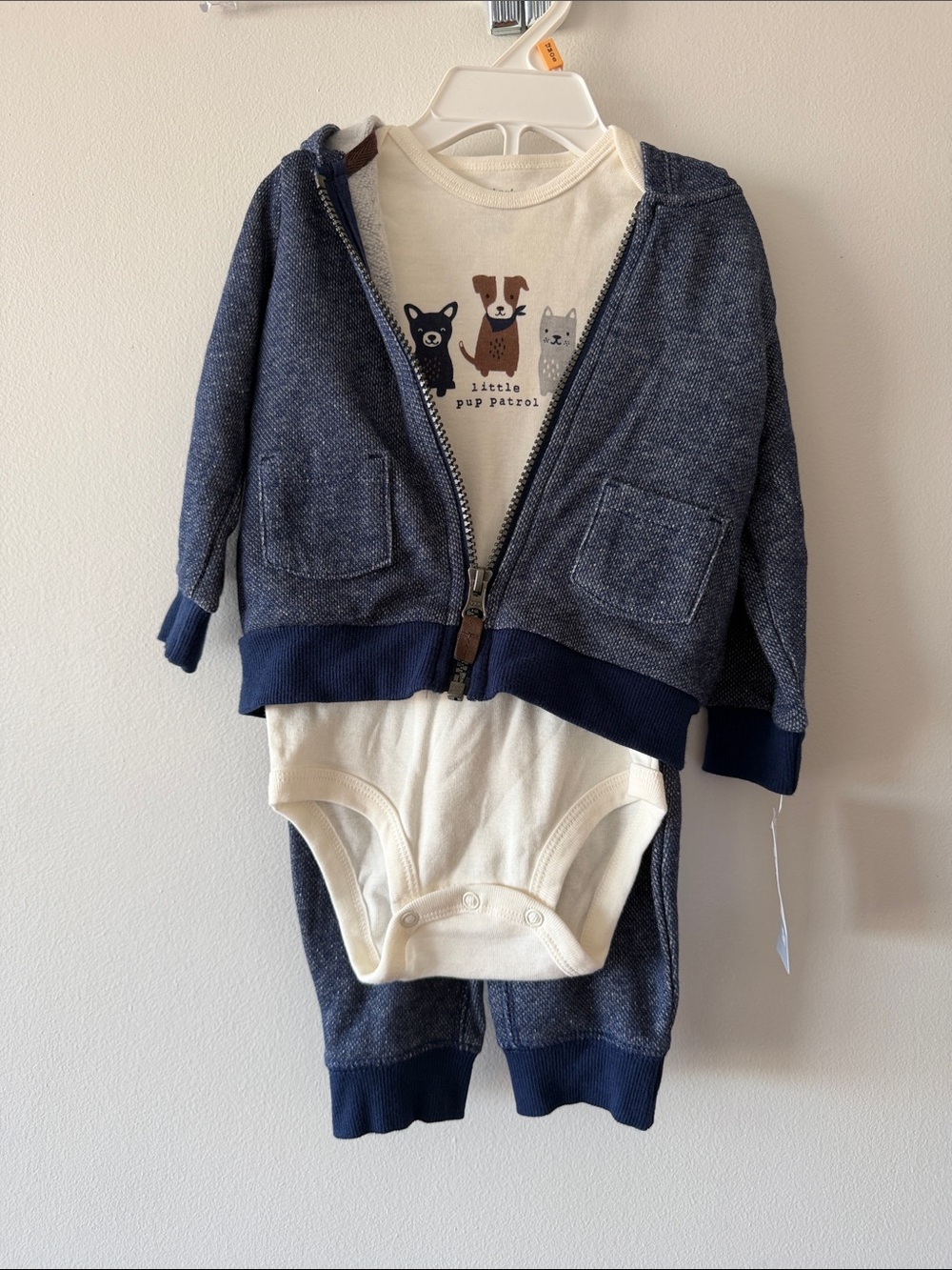 NWT Carter’s Baby Boy 3-Piece Little Pup Patrol Dog Outfit Set Navy Blue 12M